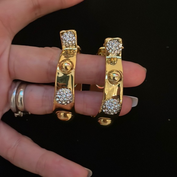 Alexis Bittar- Pave Studded Hoop Earrings - Picture 6 of 11